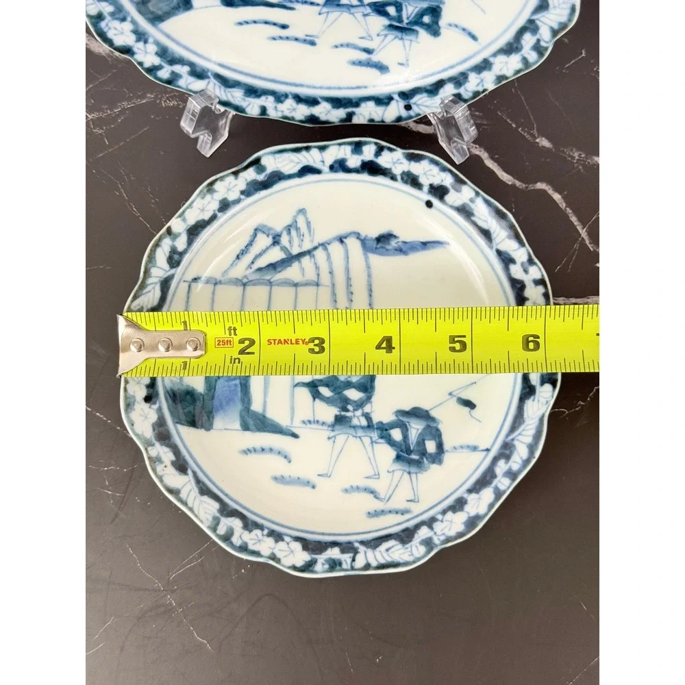 VTG PAIR (2) Blue White Chinese Porcelain 6 1/4
